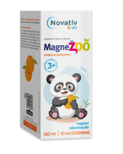 Novativ kids Magnezoo, płyn o smaku pomarańczowym, 120 ml