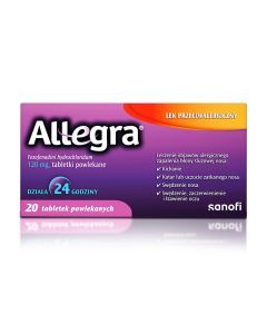 Allegra, 120 mg, tabl.powl., 20 szt