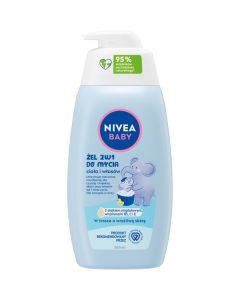 Nivea Baby, zel,do mycia ciala,wlosow,2w1, 500 ml,pompka