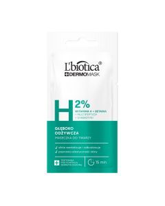L'biotica Dermomask, głęboko odżywcza maska z witaminą H, 8ml