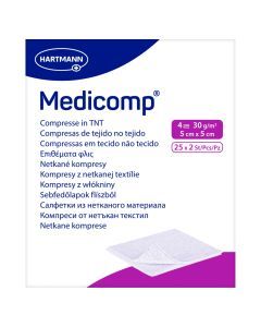 Kompres włóknisty jałowy Medicomp, 4 warstwowy, 5 cm x 5 cm, 50 szt.