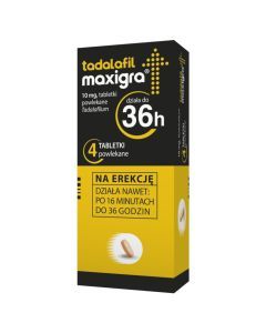 Tadalafil Maxigra, 10 mg, tabl.powl., 4 szt