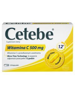 Cetebe Witamina C 500 mg, kaps., 30 szt