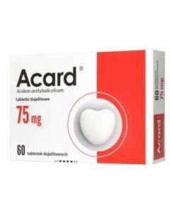 Acard, 75 mg, tabletki dojelitowe powlekane, 60 szt.