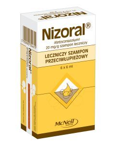 Nizoral, 20 mg/g, szampon leczniczy, saszetki, 6 ml, 6 szt.