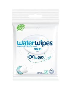 WaterWipes™ BIO OnTheGo chusteczki nawilżane, szybkie odświeżenie dla każdego, 10 sztuk