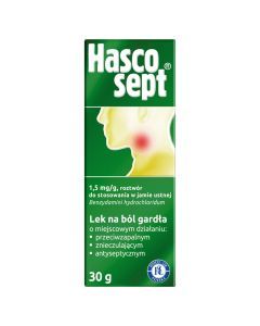 Hascosept, 1,5 mg/g, aerozol do stosowania w jamie ustnej, 30 g