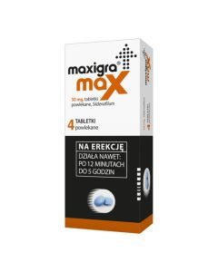 Maxigra Max, 50 mg, tabletki powlekane, 4 szt.