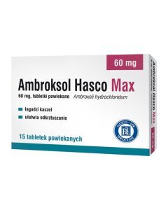 Ambroksol Hasco Max, 60 mg, tabletki powlekane, 15 szt.