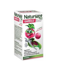 Natursept MED gardło, lizaki o smaku wiśniowym, 6 szt.