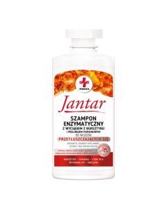 Jantar Medica, szampon enzymatyczny z wyciągiem z bursztynu i peelingiem do włosow przetłuszczających się, 330ml