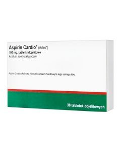 Aspirin Cardio, 100mg, tabletki dojelitowe (import równoległy, PharmaPoint), 30 szt