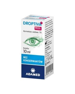 Droptiva Plus, nawilżające krople do oczu, 10 ml