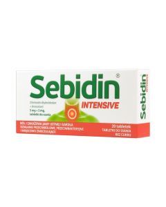 Sebidin Intensive, 5 mg + 5 mg, tabletki do ssania, 20 szt.