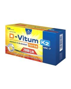 D-Vitum Forte 2000 j.m. K2, kapsułki,120 szt.