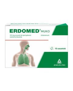 Erdomed Muko, 225 mg, proszek do sporządzania zawiesiny doustnej, 10 saszetek