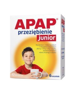 Apap Przeziębienie Junior, proszek do sporządzania roztworu doustnego, saszetki, 6 szt.