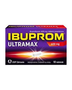 Ibuprom Ultramax, 600 mg, tabletki powlekane, 10 szt.