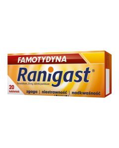 Famotydyna Ranigast, 20 mg, tabletki powlekane, 20 szt.