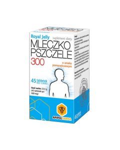 Mleczko pszczele Royal Jelly 300, tabletki, smak pomarańczowy, 45 szt.