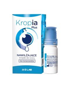 Kropia Plus, nawilżające krople do oczu, bez konserwantów, 10 ml