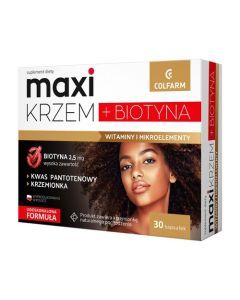 Maxi Krzem + Biotyna, kapsułki twarde, 30 szt.