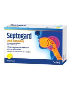 Septogard smak cytrynowy, 3 mg, pastylki twarde, 20 szt.
