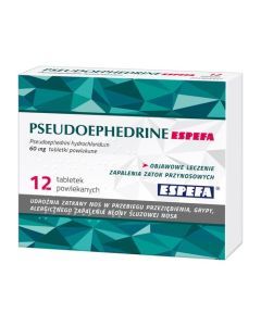 Pseudoephedrine Espefa, 60 mg, tabletki powlekane, 12 szt