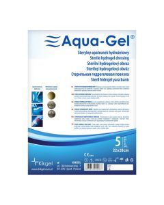 Aqua-Gel, opatrunek hydrożelowy, 22 cm x 28 cm, 5 szt.