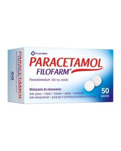 Paracetamol  Filofarm, 500 mg, tabletki, 50 szt.