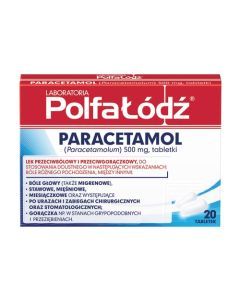 Paracetamol Polfa-Łódź, 500 mg, tabletki, 20 szt