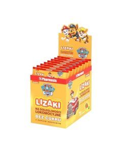 Lizak na dolegliwości lokomocyjne Pharmasis Psi Patrol, lizak, smak morelowy, 50 szt.