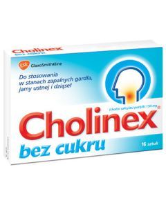 Cholinex, 150 mg, pastylki do ssania (bez cukru), 16 szt.