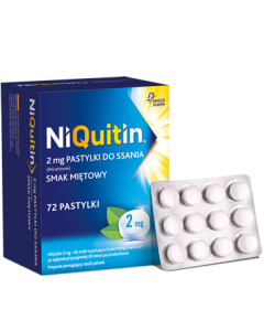 Niquitin, 2 mg, pastylki do ssania, smak miętowy, 72 szt.