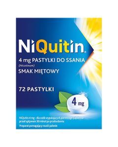 Niquitin, 4 mg, pastylki do ssania, smak miętowy, 72 szt.