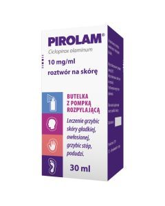 Pirolam, 10 mg/ml, roztwór na skórę, 30 ml