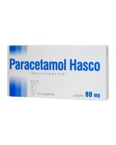 Paracetamol Hasco, 80 mg, czopki, 10 szt. 