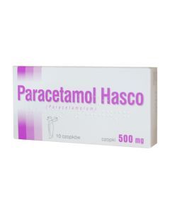 Paracetamol Hasco, 500 mg, czopki, 10 szt. 