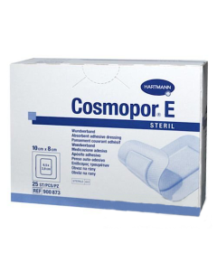 Cosmopor E, plastry opatrunkowe, jałowe, 25 x 10 cm, 25 szt.