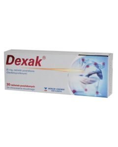 Dexak, 25 mg, tabletki powlekane, 10 szt.