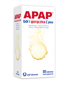 APAP ból i gorączka C plus, 500 mg+300 mg, tabletki musujące, 10 szt.