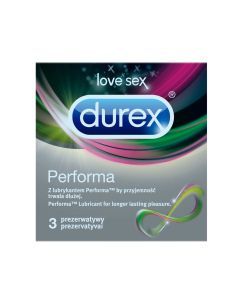 Durex Performa, prezerwatywy ze środkiem nawilżającym, 3 szt.