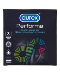 Durex Performa, prezerwatywy ze środkiem nawilżającym, 3 szt.