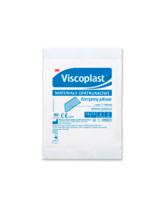 Viscoplast, jałowe kompresy gazowe z gazy bawełnianej, 17-nitkowe, 8 warstw, 7,5 cm x 7,5 cm, 3 szt.