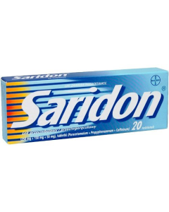 Saridon, 250 mg+150 mg+50 mg, tabletki, 20 szt.