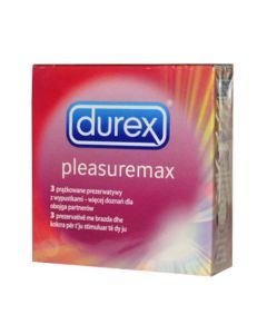 Durex Pleasuremax, prezerwatywy ze środkiem nawilżającym, 3 szt.