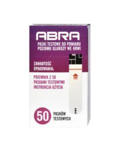 Abra, paski testowe do pomiaru poziomu glukozy we krwi, 50 szt.
