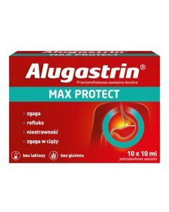 Alugastrin Max Protect, zaw.doustna, 10 x 10 ml