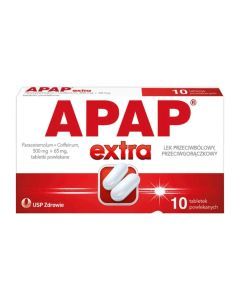 Apap Extra, 500 mg + 65 mg, tabletki powlekane, 10 szt.