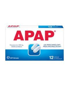 Apap, 500 mg, tabletki powlekane, 12 szt.